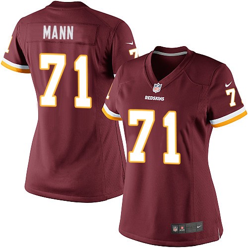 Women's Elite Charles Mann Nike Jersey Burgundy Red Home - #71 NFL Washington Redskins